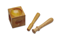 Wooden Dapping Cube & 2 Punches